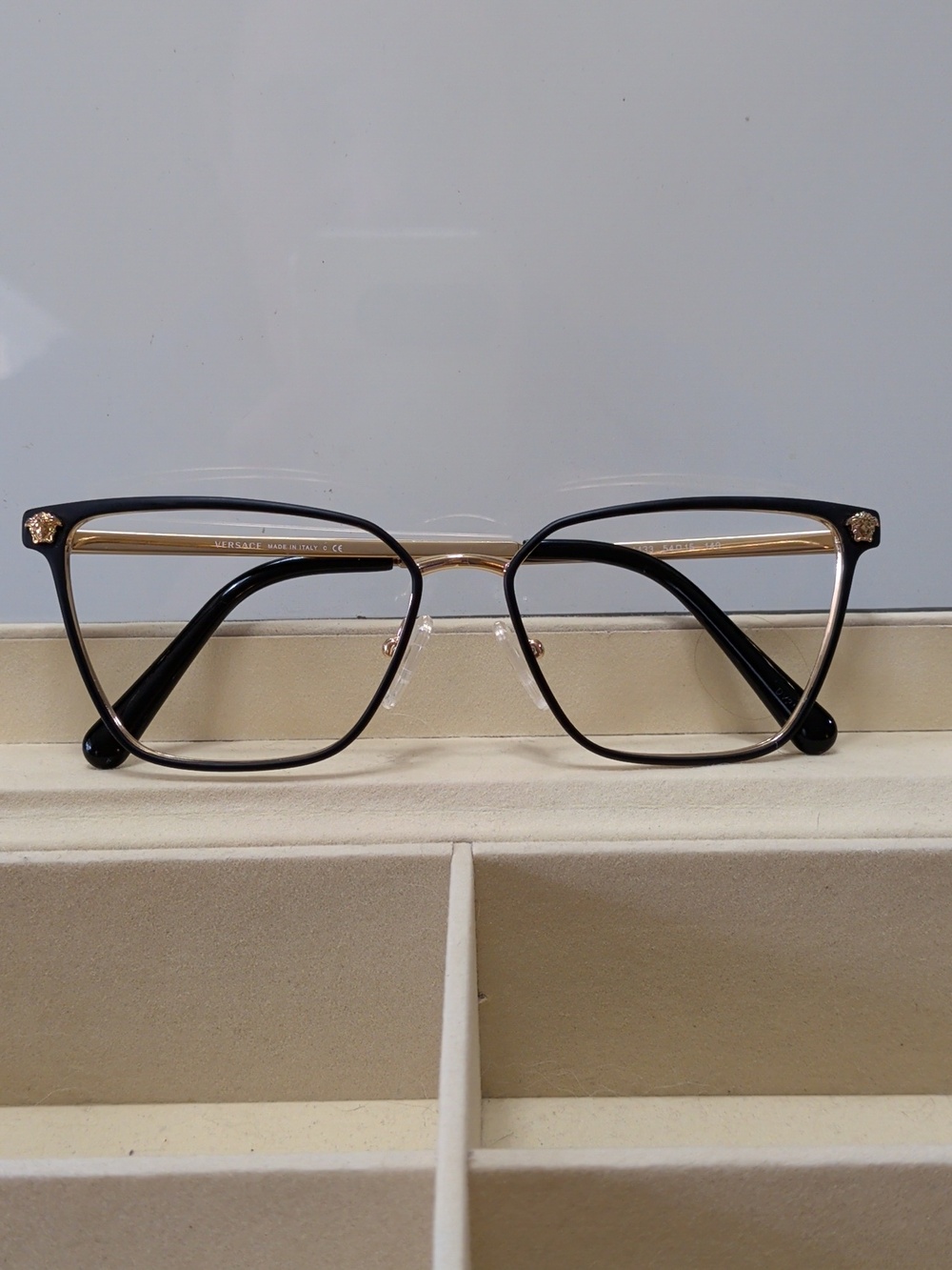 Versace MOD 1275 Medusa Eyeglasses Black Gold 54-15 Women’s Designer Frames